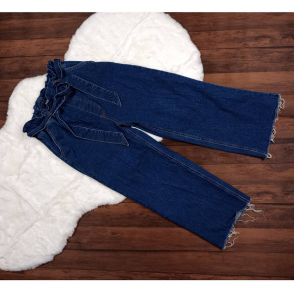 AERO paperbag high waist cropped Jean pants‎ wide leg Small - Picture 1 of 6